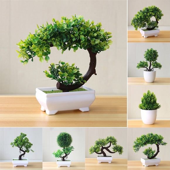 Artificial Plants Potted Bonsai Garden Decoration Outdoor Fake Plant Teen Room Decor Party Table Ornament For Garden Home Decor